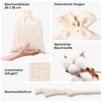 Nahaufnahme der Stoffstruktur - Baumwollbeutel 145g