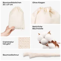 Hochwertige Bio-Baumwolle - Baumwollbeutel
