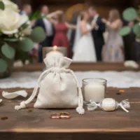 Leinen Säckchen als Verpackung für Hochzeits- und Gastgeschenke