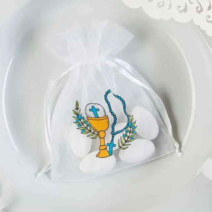 Feines weißes Satinsackerl für Hochzeitsringe oder Gastgeschenke.