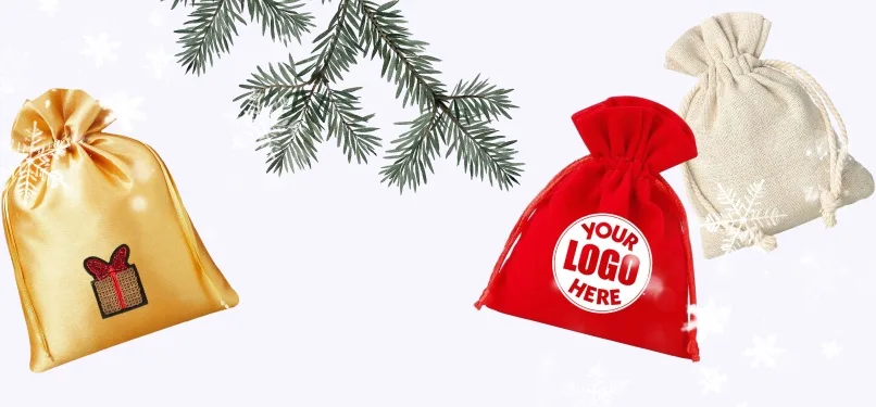 Weihnachtliche Geschenktüten mit Logo